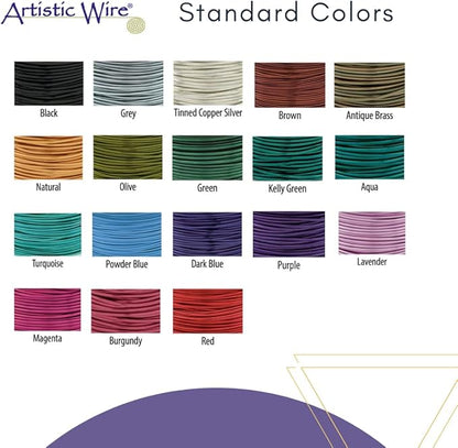 Artistic Wire, 24 Gauge Tarnish Resistant Colored Copper Craft Jewelry Wrapping Wire, Olive, 20 yd