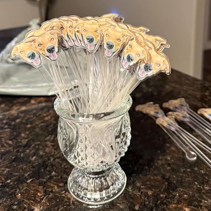 Personalized 50 Pcs Double-Sided Wedding Pet Stir Sticks, Custom Dog Cat Stir Stick, Acrylic Cocktail Stirrers, Wedding Drink Stirrers, Decor Birthday, Retirement, Bachelorette Parties