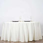 Efavormart Round Tablecloth, 132 Inch Stain & Wrinkle Resistant Washable Table Cloth, Decorative Polyester Fabric Table Cover for Banquet, Wedding, Dining- Ivory
