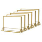 NIUBEE 6Pack 7 x 5 Horizontal Clear Acrylic Sign Holder with Gold Borders, Double Sided Table Menu Stands Picture Frames for Wedding Table Numbers, Restaurant Signs, Photos and Art Display