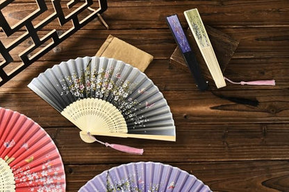 HUNANBANG 10 Pieces Oriental Bamboo Folding Hand Fans Church Wedding Gift, Party Favors, DIY Decoration Gift Size 8 1/4" Wholesale 10pack(bamboo10pack)