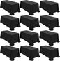 12 Pack Polyester Tablecloth 90 x 156 Inch Black Tablecloth for 8 Ft Rectangle Tables,Washable Fabric Table Covers Polyester Table Clothes for Wedding Parties Banque
