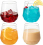 40 count Diamond Unbreakable Stemless Plastic Wine Champagne Whiskey Glasses Elegant Durable Disposable Indoor Outdoor Home office wedding bars 12 Ounce (Classic Old Fashioned Clear)