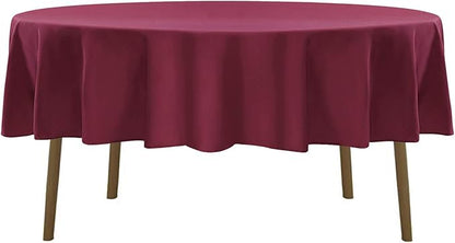 70 inch Round Tablecloth Washable Polyester Table Cloth Decorative Table Cover for Wedding Party Dining Banquet（70 inch,Burgundy）