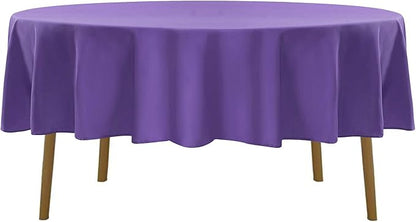 90 inch Round Tablecloth Washable Polyester Table Cloth Decorative Table Cover for Wedding Party Dining Banquet（90 inch,Purple）