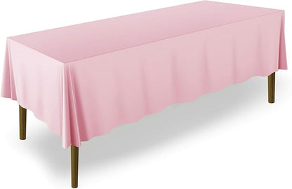 Lann's Linens - 10 Premium 70" x 120" Tablecloths for Wedding/Banquet/Restaurant - Rectangular Polyester Fabric Table Cloth - Pink
