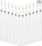 12 Pack Halloween Taper Candles - 10 Inch White Ghost Face Smokeless Candles, Long-Lasting 7+ Hour Burn, Premium Wax for Spooky Decor & Parties