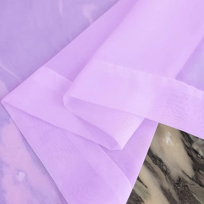 Purple Sheer Curtains 60 Inches Width 84 Inches Long 2 Panels - Clear Basic Rod Pocket Panel for Home Living Room Bedroom Kids Room Yard Patio Parlor Sliding Window