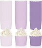 Whaline 120Pcs Purple Paper Baking Cups Scalloped Edge Cupcake Wrappers Gradient Purple Cupcake Muffin Cases for Wedding Birthday Baby Shower, 3 Colors