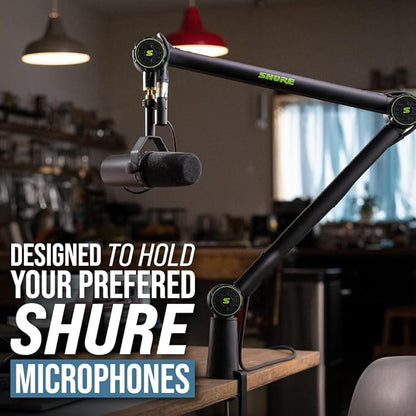 Shure by Gator Deluxe Articulating Desktop Podcasting Mic Boom Arm with Cable Management Channel; (SH-BROADCAST1)