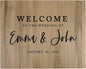 Andaz Press Large Wooden Welcome Sign for Wedding, Rustic Welcome Sign, 16" x 20" Custom Names & Date, Woodland Wedding Signage, English Oak MDF Wood Finish Wedding Reception Indoor Outdoor Signs