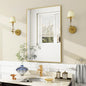 BEAUTYPEAK Gold Bathroom Wall Mirror - 24" x 36" Rectangular Mirror with Metal Frame, Hangs Horizontal or Vertical for Living Room Bedroom Bathroom Entryway