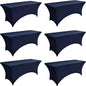 6-Pack 6ft Spandex Table Covers for Rectangle Standard Folding Tables - Wrinkle Resistant Stretch Tablecloths - Ultimate Fitted Table Protector for Parties, Trade Shows, Wedding