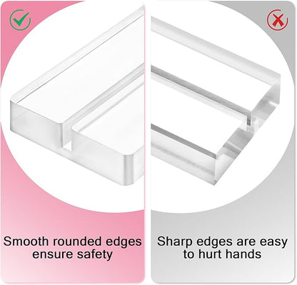 Acrylic Place Card Holders - 4 Inch Clear Table Number Holders Display Stand for Wedding Sign Name Card Menu Photos, Table Number Stands for Party Office Events Meeting Decoration, 20 Pack