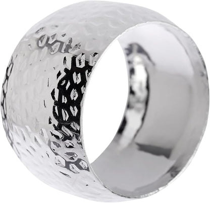 Farmlyn Creek Silver Napkin Rings Set of 12-1.8 in Round Polished Zinc, Bulk Napkin Ring Holders for Cloth & Paper - Table Decor for Weddings & Parties