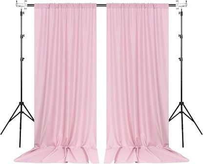 Pink Backdrop Curtain for Parties Rod Pocket Pink Curtains Photography Backdrop Drapes Privacy Fabric Decoration for Birthday Party Wedding Baby Shower Home Decor, 5ft x 8ft, 2 Panels
