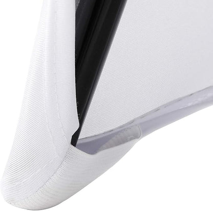 Peomeise Stretch Spandex Folding Chair Cover for Wedding Party Dining Banquet Event (White,12pcs)