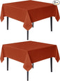 sancua Thanksgiving Square Tablecloths 54x54 Inch Rust, 2 Pack Fabric Fall Table Cloth for Square or Round Tables, Burnt Orange Washable Polyester Table Cover for Dinner, Holiday Party, Display Tables