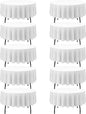 BRILLMAX 10 Pack White Round Tablecloths 90 Inch - Circle Bulk Linen Polyester Fabric Washable Table Cloth Cover for Wedding Reception Banquet Birthday Party Buffet Restaurant