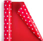 Flyhill Red Wrapping Paper,Reversible Gift Wrap Paper with Polka Dot Design for Girls,Birthday,Valentine's Day,Mother's Day(17 Inch X 32.8 Feet)