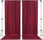 AK TRADING CO. 10 feet x 8 feet IFR Polyester Backdrop Drapes Curtains Panels with Rod Pockets - Wedding Ceremony Party Home Window Decorations - Burgundy