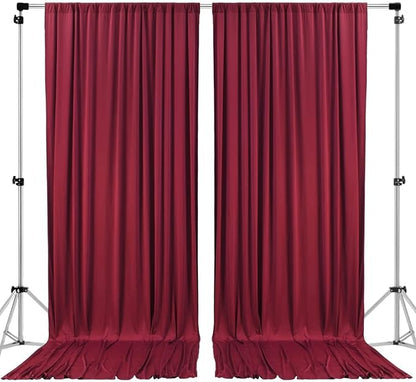 AK TRADING CO. 10 feet x 10 feet Polyester Backdrop Drapes Curtains Panels with Rod Pockets - Wedding Ceremony Party Home Window Decorations - Burgundy (DRAPE-5x10-BURGUNDY)