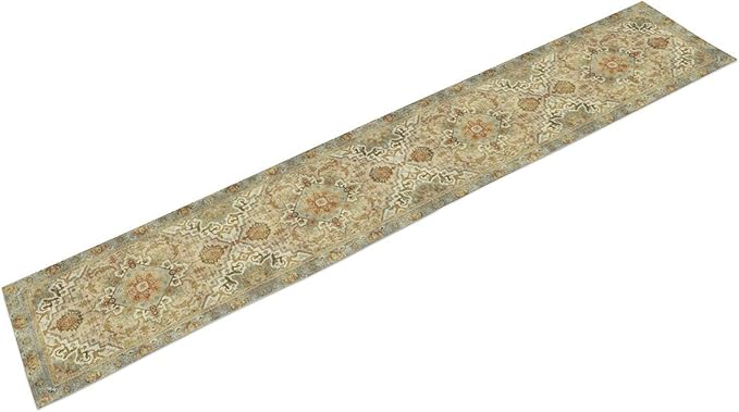 Vintage Boho Floral Table Runner, Rustic Old Farmhouse Yellow Retro Flower Pattern for Home Kitchen Table Decor Dining Coffee Room Party Decor 13x90in