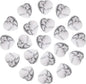 PATIKIL 20 Pcs Natural Heart Shaped Crystal Stone, 0.6 Inch Mini Polished Love Gemstone Crystal, Pocket Rock Engraved Worry Stones for Women Gifts Meditation, White Gray