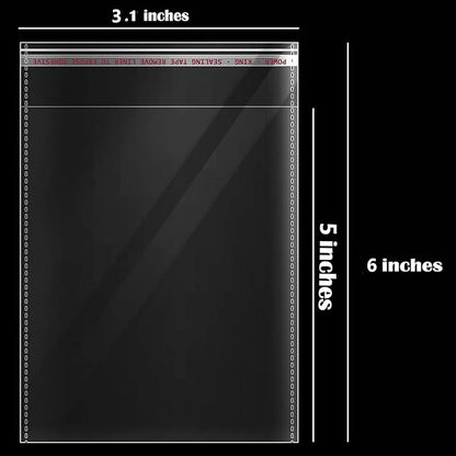 3x5 Inches 100 Pcs Self Sealing Cellophane Bags Clear Cookie Bags Resealable Cellophane Bag for Packaging Cookies,Gifts,Favors, Products,Candy