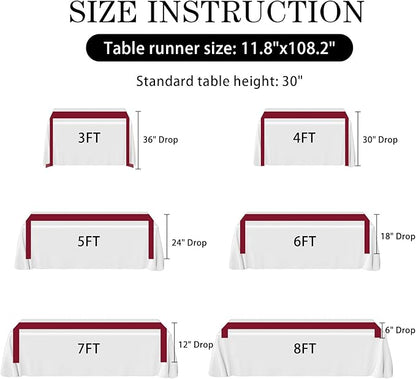 SHEJIZE 20 Pack Wine Red SatinTable Runner 12x108 Inches Long, Bright Silky Smooth Satin Table Runner Table Decor for Wedding Banquet Christmas Prom Event Birthday Party