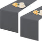 2 Pack Grey Table Runner 12 x 60 Inch Solid Color Farmhouse Runners Coffee Table Dresser for Daily Party Home Decoration