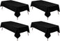 Hiasan 4 Pack Black Tablecloth Rectangle - Waterproof and Wrinklr Resistant Washable Polyester Fabric Table Cloth for Dining Room and Outdoor Use, 54 x 80 Inch