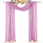 Socomi Purple Sheer Wedding Arch Draping Fabric 29" x 20Ft 4 Panels Outdoor Curtain Drapes Extra Long for Bridal Baby Shower Ceremony Birthday Party Decor