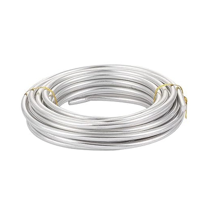 Fashewelry 22.96 Feet/Roll 6mm Thick Aluminum Wire Silver Bendable Metal Craft Wire for Beading Jewelry Craft Making