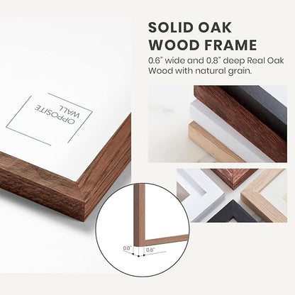 Opposite Wall - 8x8 in - Dark Solid Oak Wood Picture Frame - Lightweight, Versatile & Shatterproof - Wall Hanging Poster or Photo Frame - Wall Decor for Office, Gallery & Home