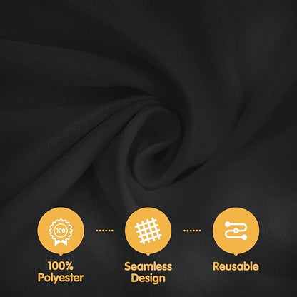 BRILLMAX 6 Pack Black Tablecloths for 8 Foot Rectangle Tables 60 x 126 Inch - 8ft Rectangular Bulk Linen Polyester Fabric Washable Cloth Cover for Wedding Reception Banquet Birthday Party
