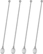 Coffee Stir Sticks,BURLIHOME Stainless Steel Swizzle Sticks 4Pcs Reusable Beverage Stirrers with Honey Shape