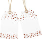 100Pcs Rose Gold Gift Tags with String Attached, ASYEHJNR Foil Rose Gold Dot Large Gift Bag Tags Presents with 65 FT Jute Twine, White Paper Gift Tags for Baby Shower, Wedding, Birthday Gift Wrap Tags