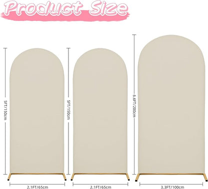 6.6FT Wedding Arch Covers Arch Backdrop Cover Arch Stand Covers Set Arch Cover Spandex Fabric Stretchy Backdrop for Wedding Birthday Party Decoration Baby Shower (Off-White)