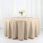 Efavormart Round Tablecloth, 120 Inch Stain & Wrinkle Resistant Washable Table Cloth, Decorative Polyester Fabric Table Cover for Banquet, Wedding, Dining - Nude