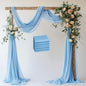 Wedding Arch Draping Fabric 6 Panels 28.7" x 20FT Dusty Blue Sheer Chiffon Backdrop Drapes for Wedding Ceremony Birthday Party Bridal Shower Outdoor Decoration