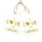 joycraft 50PCS Gold Foil Thank You Tags with String – White Gift Wrapping Hangtags, Paper Hang Tags for Wedding, Baby Shower, for Guests, Favor Hangtags