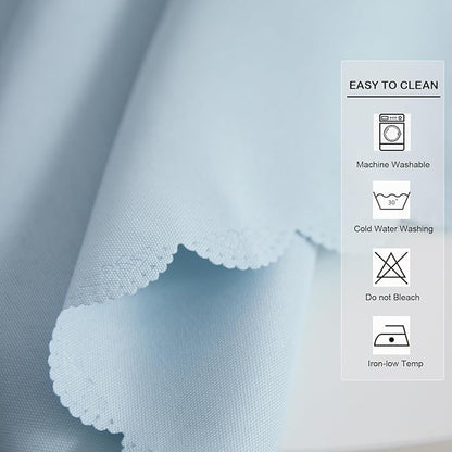 Small Round Light Blue Tablecloth 36 Inch Polyester Fabric Washable Table Cover Decorative Wrinkle Resistant Solid Color Table Cloth for Dining Party Wedding Camping