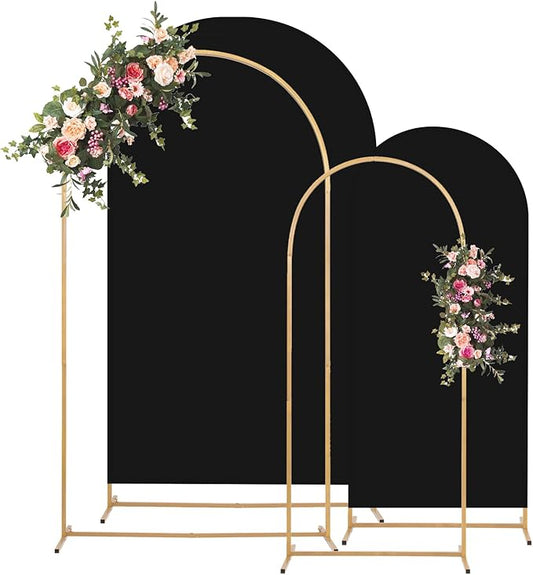 Metal Arch Backdrop Stand and Cover Set, 7.2FT, 6FT Party Backdrop, Easy to Assemble, Backdrop Stand for Parties, Birthday, Baby Shower