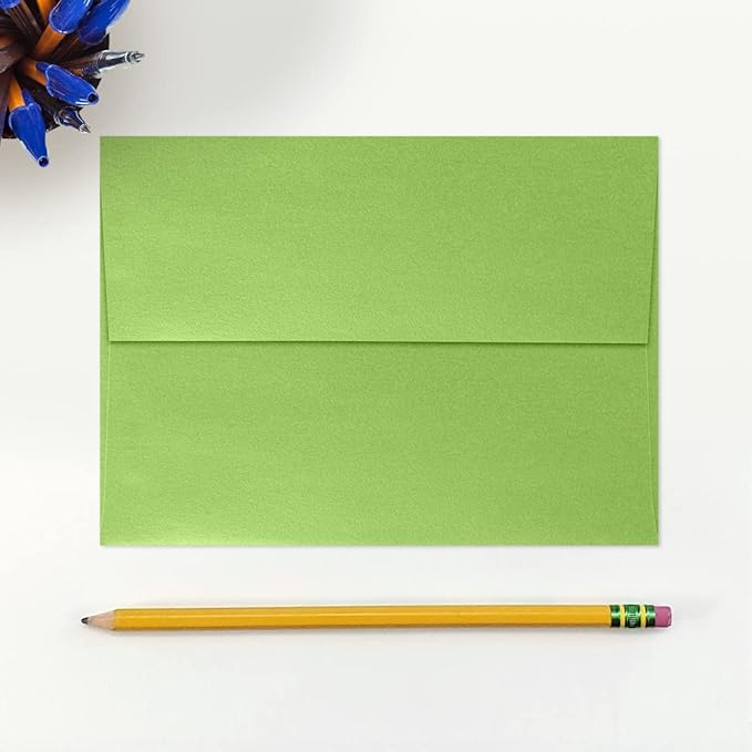 LUXPaper A7 Invitation Envelopes | Peel & Press | 5 1/4" x 7 1/4" | Fairway Metallic | 80lb. Text | 50 Qty