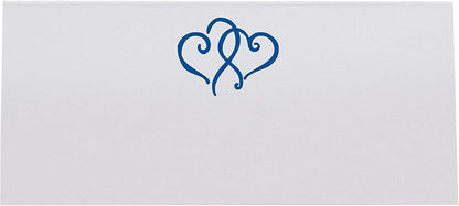 Linked Hearts Place Cards, Royal Blue (Choose Color), Set of 150, Pre-cut and Scored - Wedding, Party, Dinner, and Special Events - Made in the USA