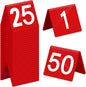 Tuanse Table Numbers 1-50 Acrylic Double Side Numbered Table Tents Restaurant Wedding Number Cards Signs for Banquets Party Wedding Reception(Red)