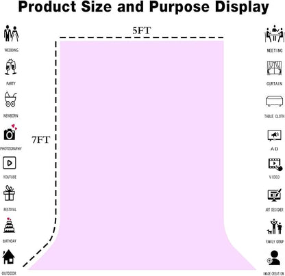 Light Purple Portrait Backdrop 8x10ft Zoom Meeting Photo Studio Shooting Props