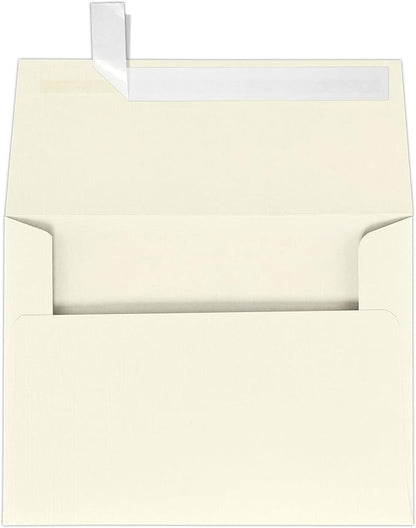 LUXPaper A7 Invitation Envelopes | Peel & Press | 5 1/4" x 7 1/4" | Natural Linen | 80lb. Text | 500 Qty