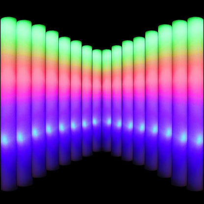LifBetter Light Up Glow Sticks Bulk, LED Foam Sticks in The Dark with 3 Modes Flashing Led Foam Multicolor Batons Light up Party Favors for Birthdays, Weddings, Concerts, Festivals (45pcs)